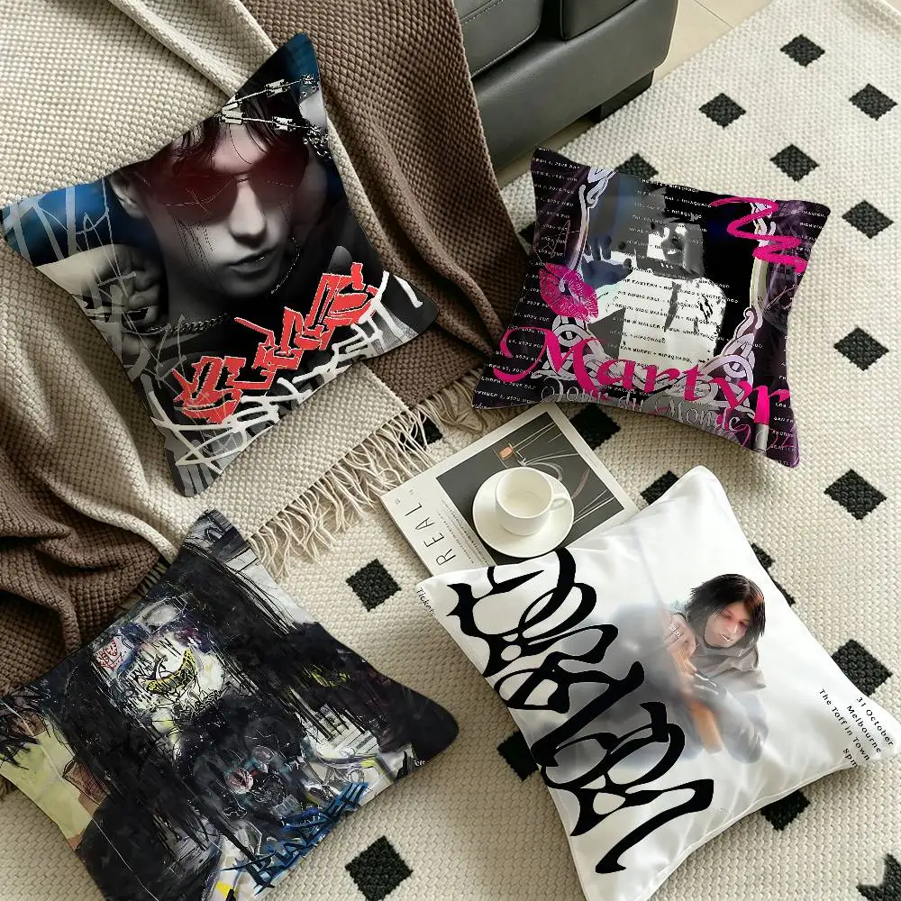 Rapper B-Bladee Cloud Rap Office Cushion Pillowcase Car Cushion Cover45X45CM Lumbar Pillowcase Sofa Pillowcover