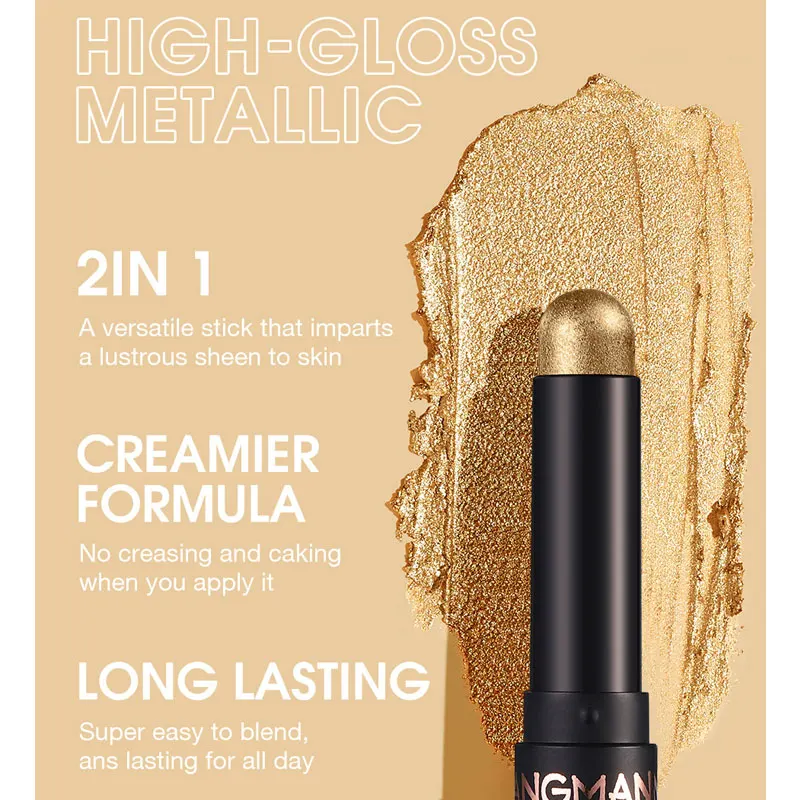 2 في 1 عينيه تسليط الضوء على عصا ماتي مقاوم للماء لوحة طويلة الأمد بريق للعيون مستحضرات التجميل الكورية ماكياج للنساء