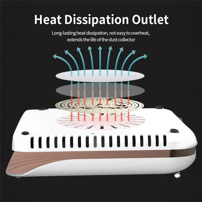 AAAN-Rechargeable Nail Dust Collector,Strong Suction,Touchscreen,One-Touch Start,Reusable Thickened Filter,For Home US Plug