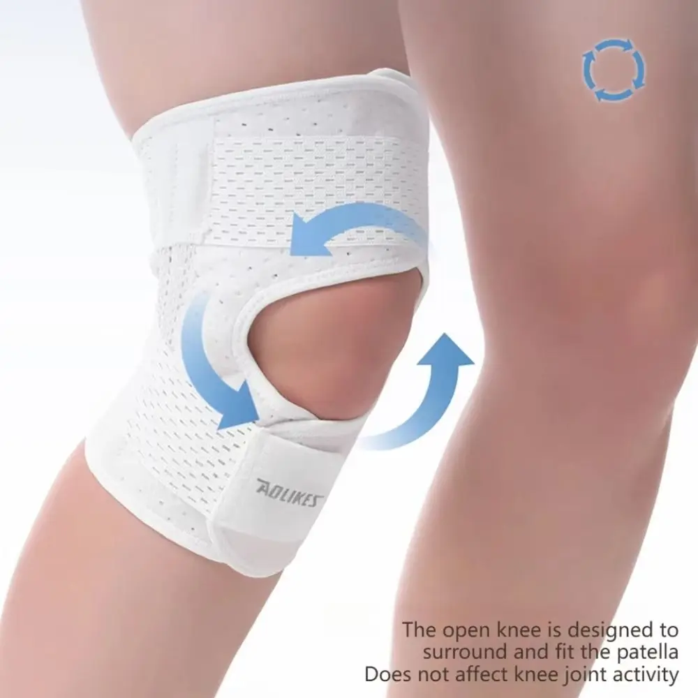 Rodillera de poliéster para primavera, rodillera transpirable, negra, blanca, rosa, deportiva, vendaje de rótula, rodillera profesional para hombres y mujeres