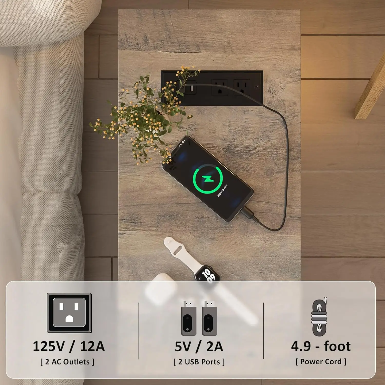 End Tables with Charging Station 4
