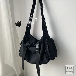 Canvas Crossbody Bags for Women Youth Men Fashion Casual Large Capacity Handbags Shoulder Bags Solid Color Ladies Messenger Bag