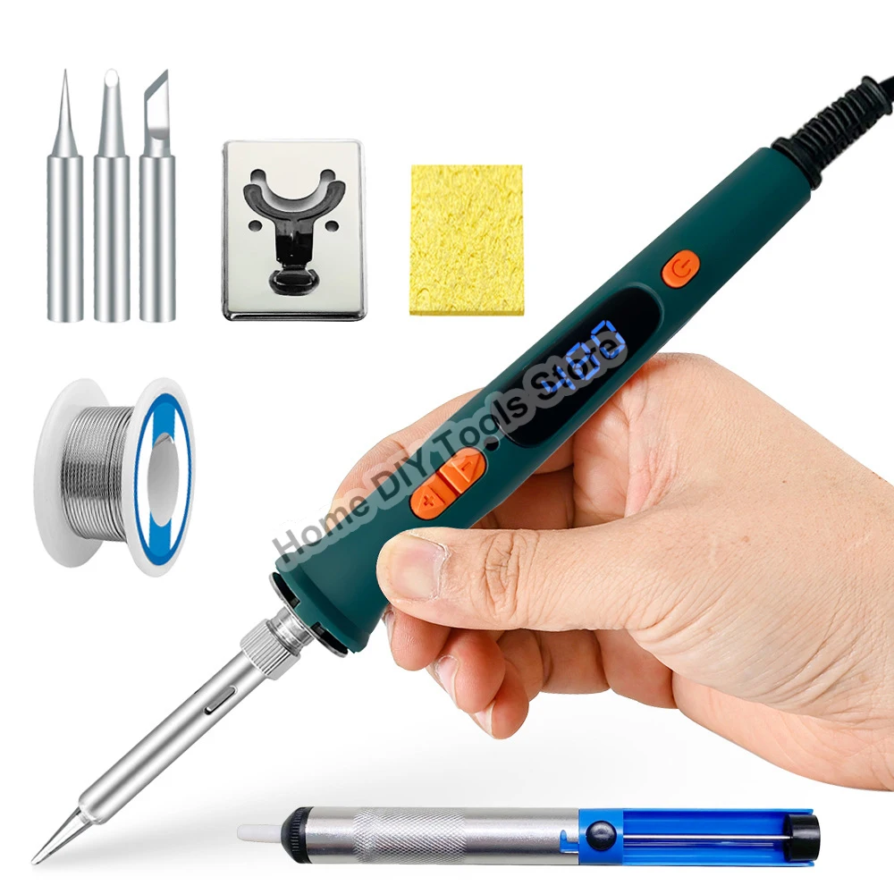 120W Adjustable Temperature Electric Solder Iron Rework Station Mini Handle Heat Pencil Welding Repair Tools 200-600℃