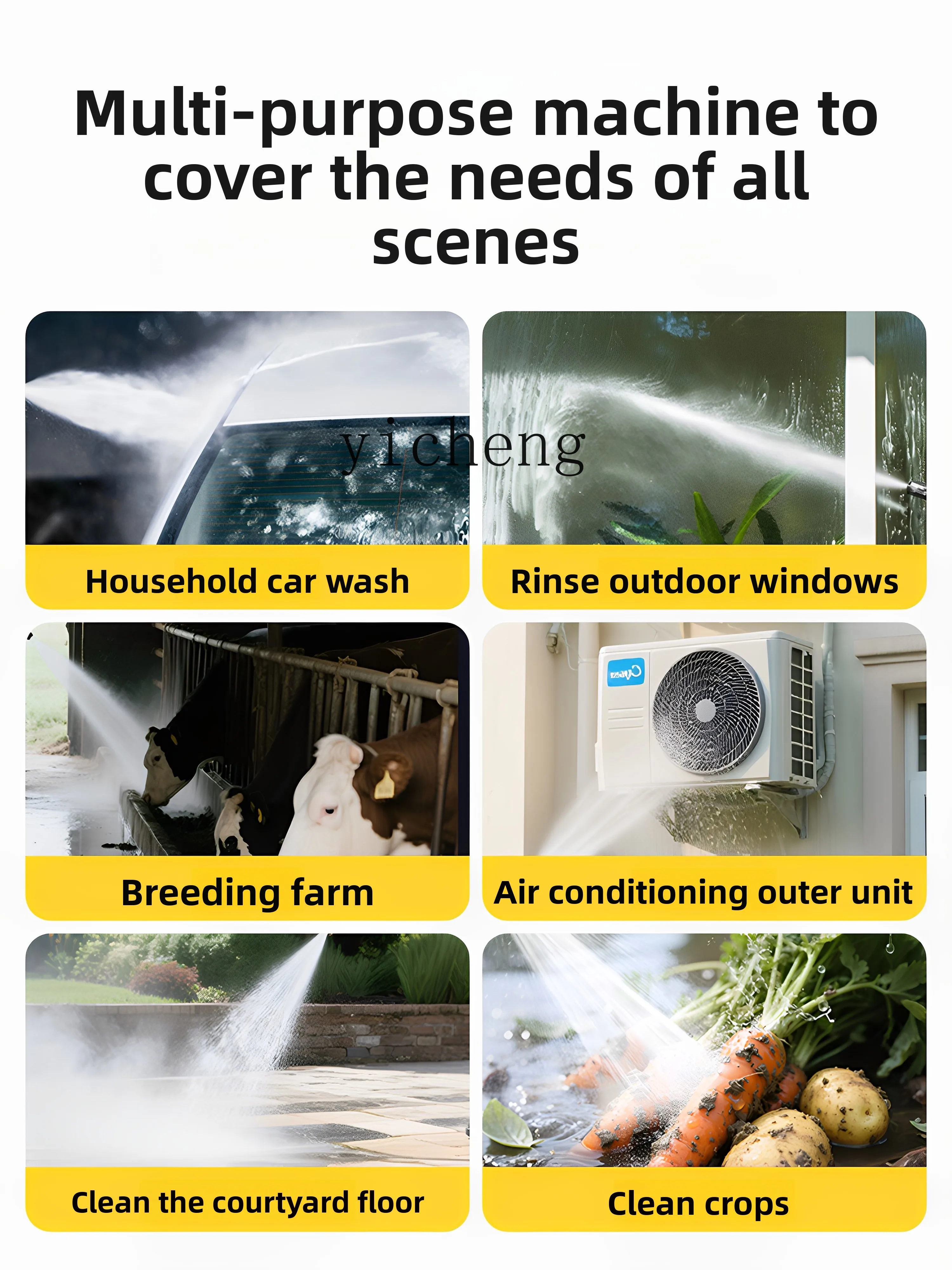 ZZ Lavatrice per auto Pistola ad acqua Per uso domestico 220V Strumento di lavaggio auto Potente pulizia del pavimento Pompa booster Pulizia del condizionatore d'aria ad alta potenza