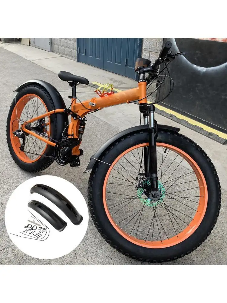 Garde-boue de vélo de 26 pouces, ensemble de pièces avant et arrière, équipement tout compris pour VTT, vélos de plage, garde-boue noir
