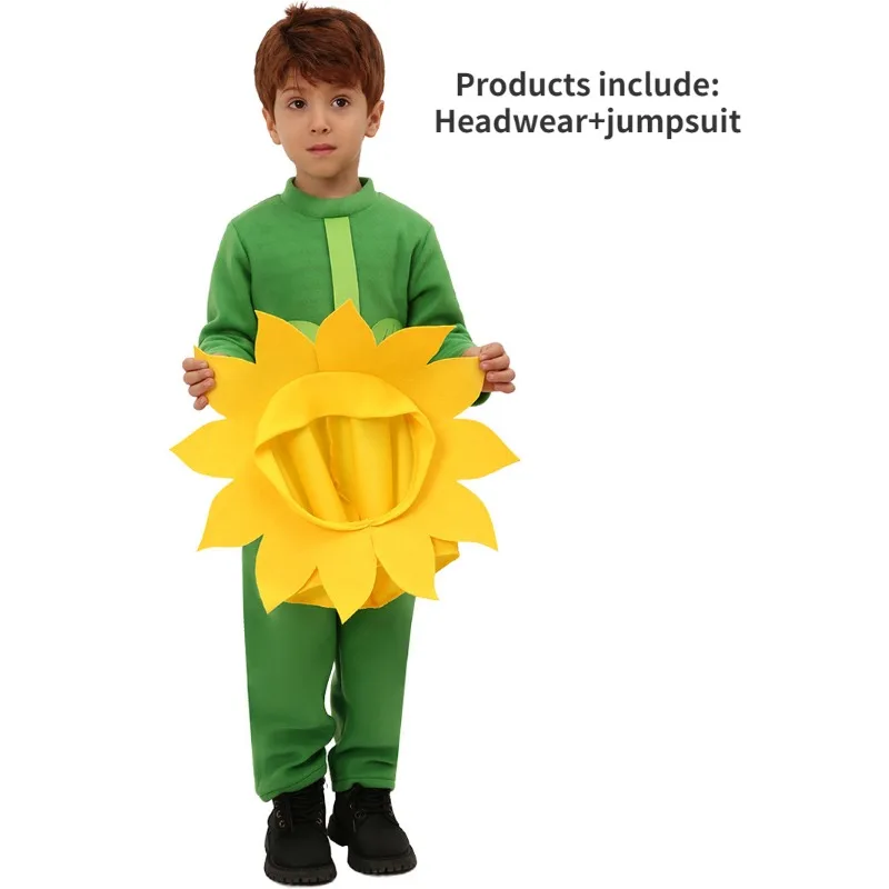 Costume Cosplay unisexe pour enfants, nouveaux modèles, plante mignonne, Halloween, tournesol, paupières, habillage, rose, soleil et fleur, garçons et filles