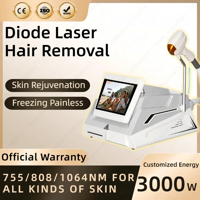 Ice Titanium 808NM 755NM 1064NM Diode Hair Removal Alexandrite Machine Safe Painless Permanent Depilation Hottest New Style