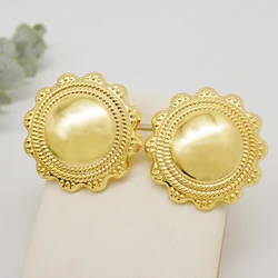 Fashion Gold Color Big Round Earrings For Women Drop Copper Earings Bohemia African Hoop Earring Party Gifts