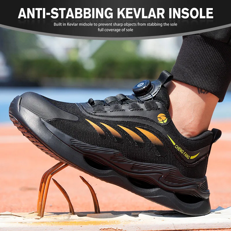 Fashion Safety Shoes Men Steel Toe Sneakers Puncture Proof Breathable Work Safety Boots Man Comfy Work Shoes Male Security Boots