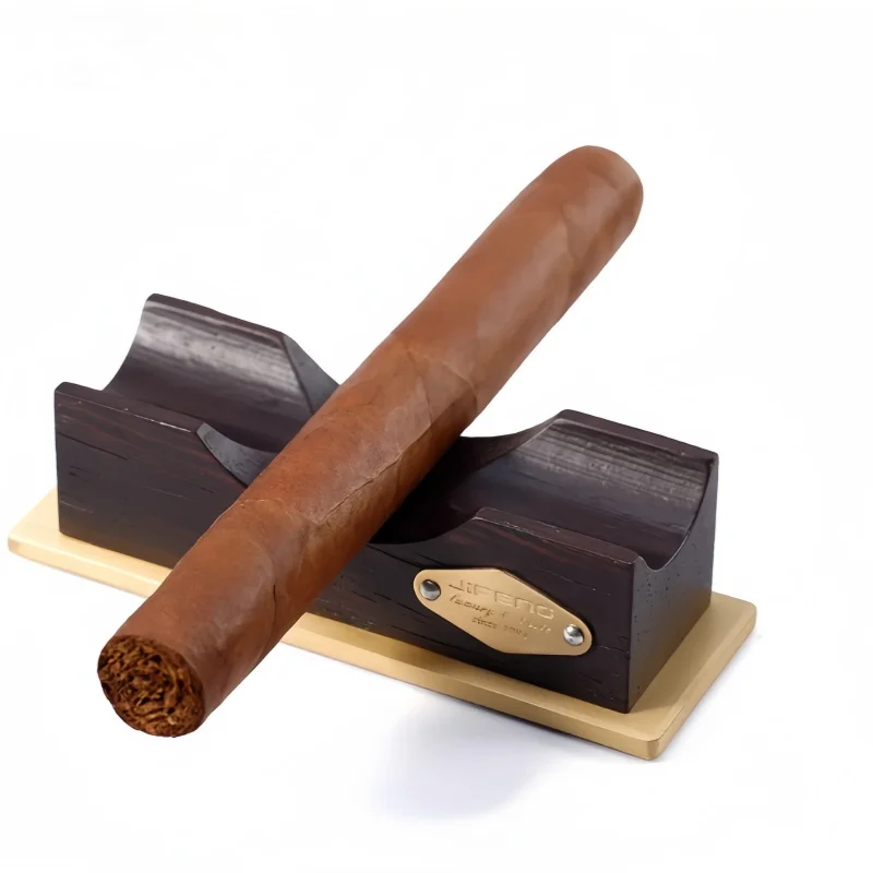 حامل سيجار من الخشب الأحمر من الفولاذ المقاوم للصدأ والنحاس النقي المعدني #4