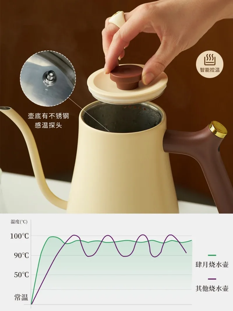 غلاية كهربائية بدرجة حرارة ثابتة ، إبريق قهوة يدوي ، إبريق شاي برقبة معقوفة ، أجهزة منزلية