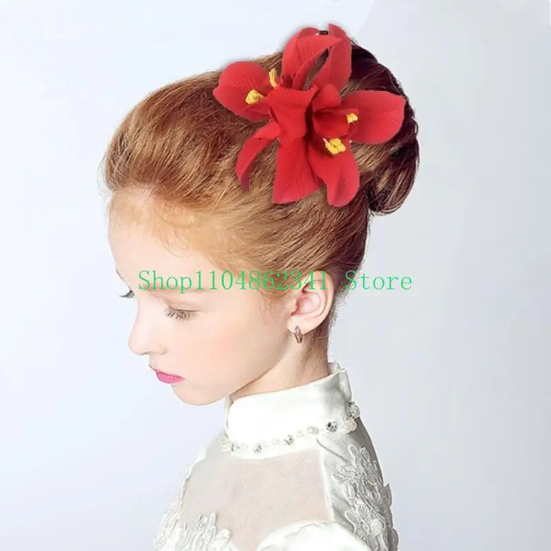 5ASD شعر زهرة كبيرة باريتات الشعر مقطع نساء نساء تسريحة الشعر ديكورات الشعر