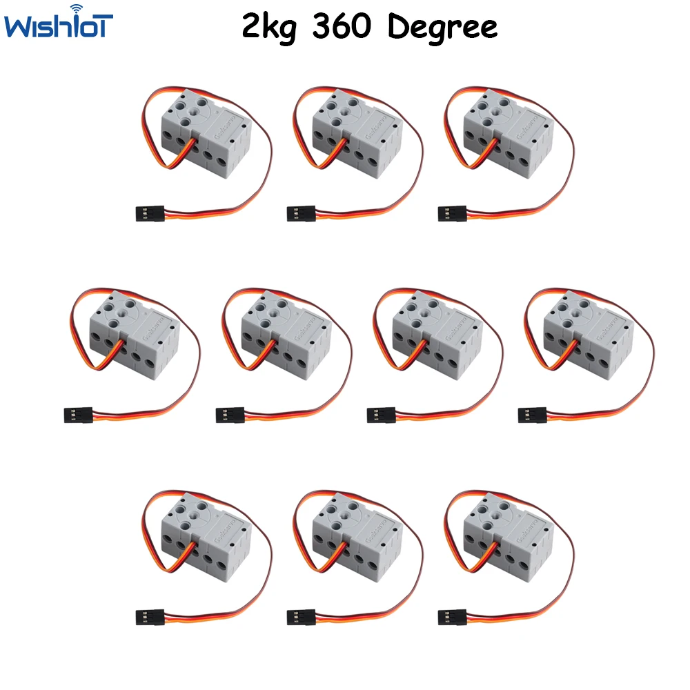 

10PCS 2kg Programmable Servo Mini Geekservo with 360 Degree Rotation Dual Shaft Output legoeds-Compatible Microbit Raspberry Pi