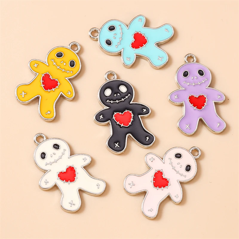 

20pcs 18x27mm Cute Enamel Christmas Gingerbread Charms Pendants for Making Necklaces Earrings DIY Crafts Jewelry Accessories ﻿