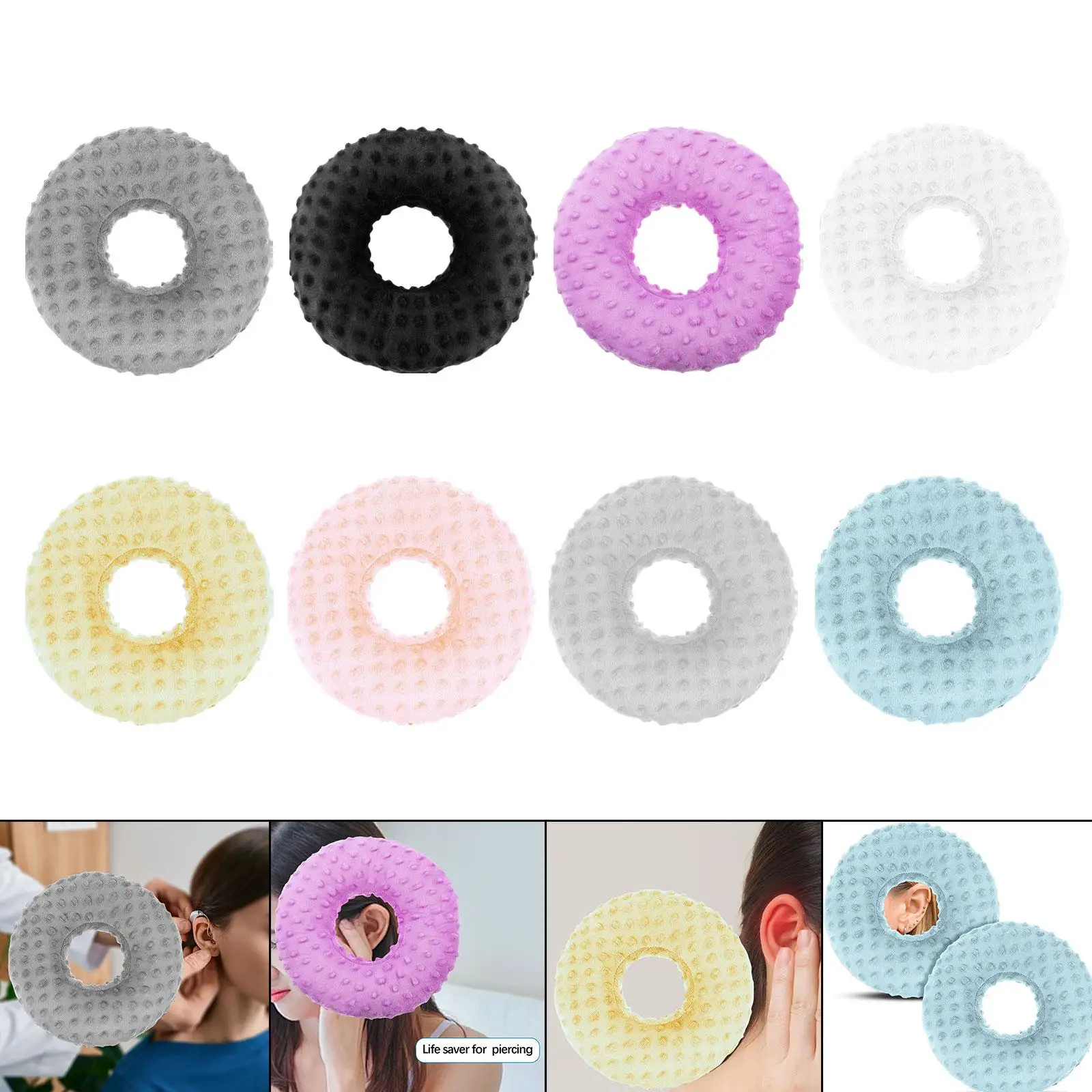 Ear Piercing Pillow Easy Clean for wearing Headphones Earrings Donut Pillow