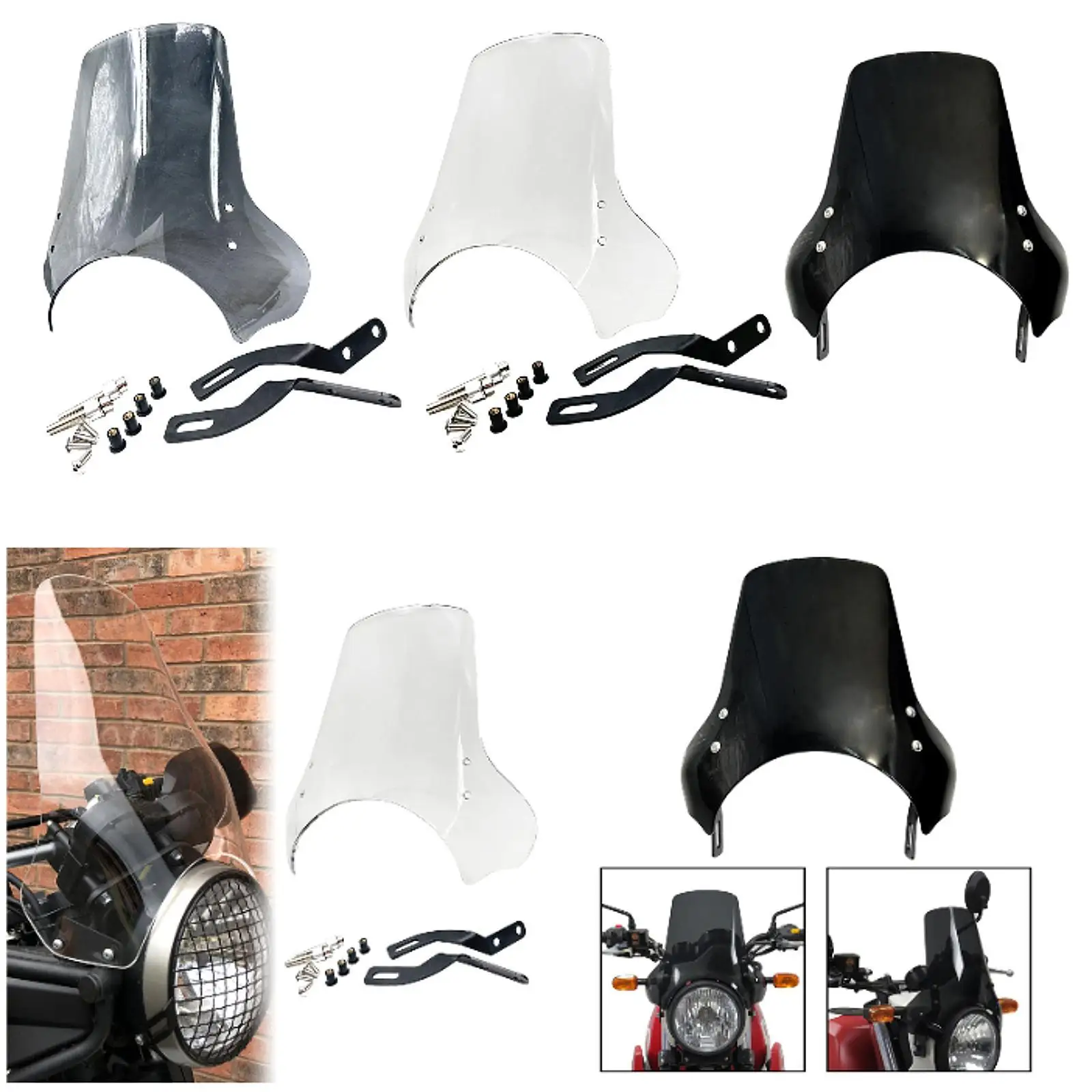 

Motorcycle Windscreen Front Fairing Wind Deflector Sturdy Protection Wind