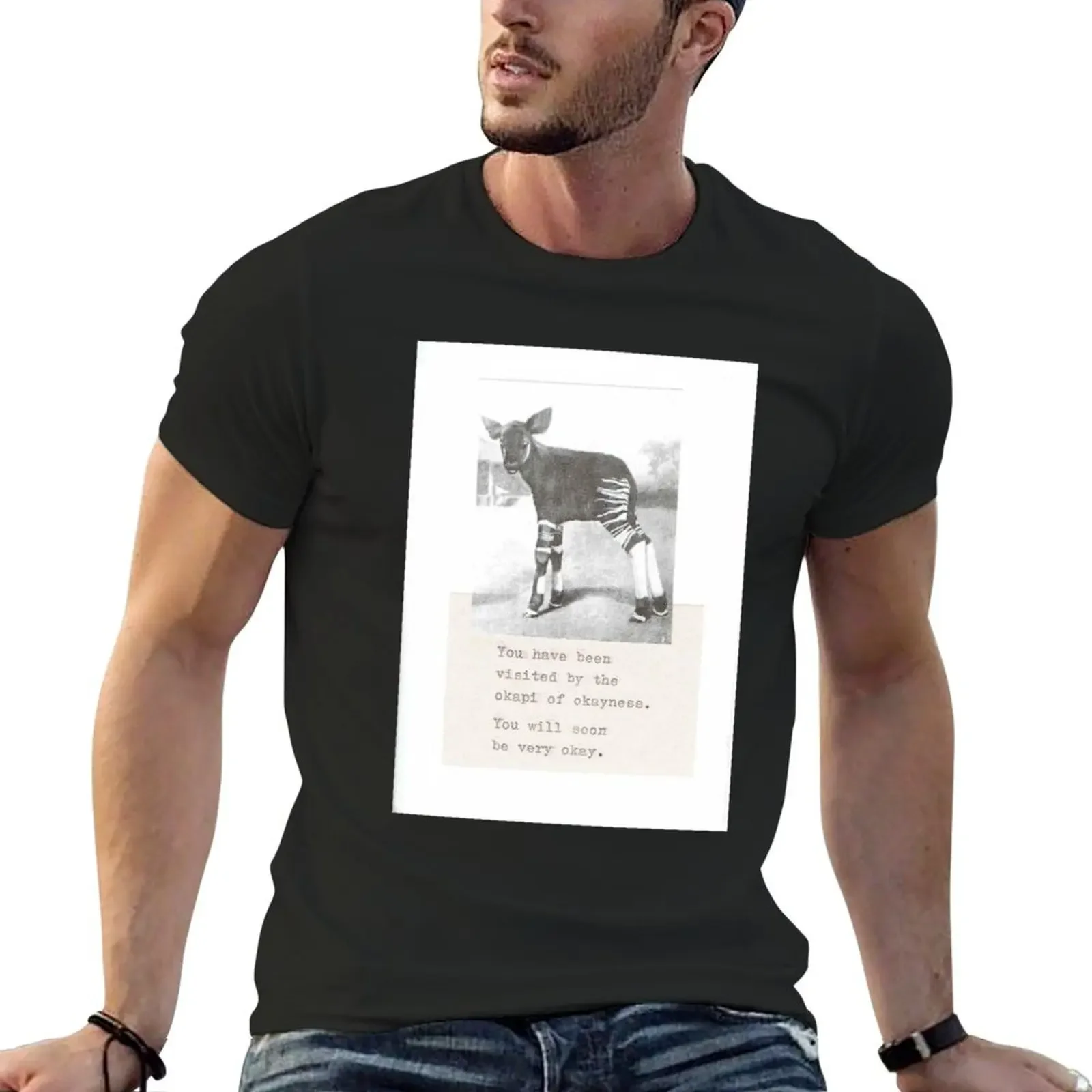 Okapi Of Okayness T-Shirt sweat graphic t shirts Short sleeve tee oversized t shirts for men