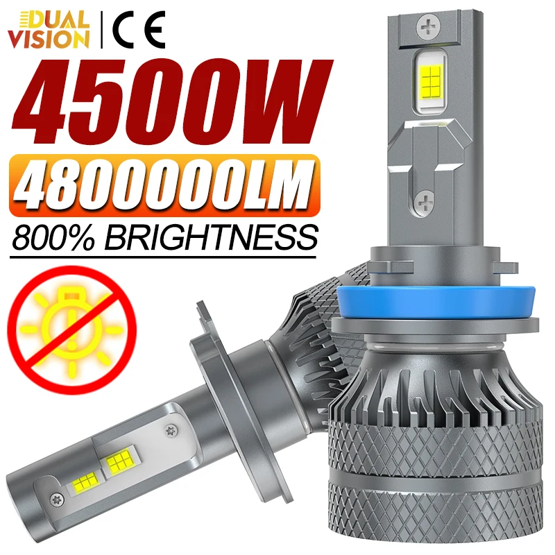 

4800000LM 4500W 5570 CSP Chips 6000k Автомобильные фары Лампы H4 H7 H1 Фари H8 H9 H11 9005 HB3 9006 HB4 9012 HIR2 Светодиодные противотуманные фары