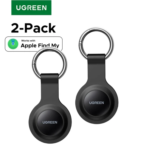 Paquete de 2 etiquetas Air Tracker, rastreador de equipaje Bluetooth MFi funciona con Apple Find My APP (solo iOS), buscador de llaves y localizador de artículos