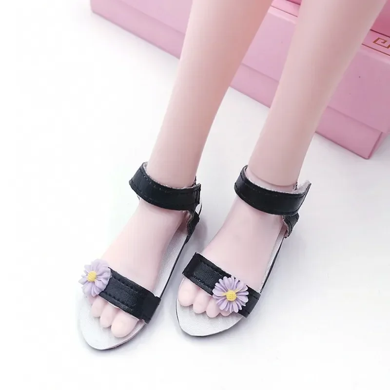 7.8x2.2cm 60Cm Doll Shoes White/ Black Casual Style Low-heel Sandals 1/3 BJD Doll's Accessories Diy Toys New