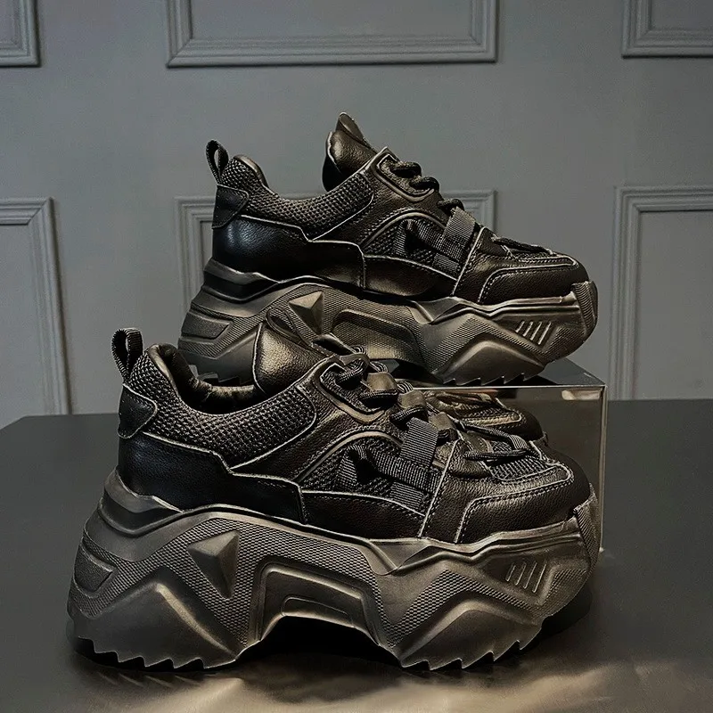 Women's Thick Sole Increased New Mesh Casual Sports Shoes Outdoor Fashion All-Match Women's Shoes Hiking Casual Shoes Size 35-40