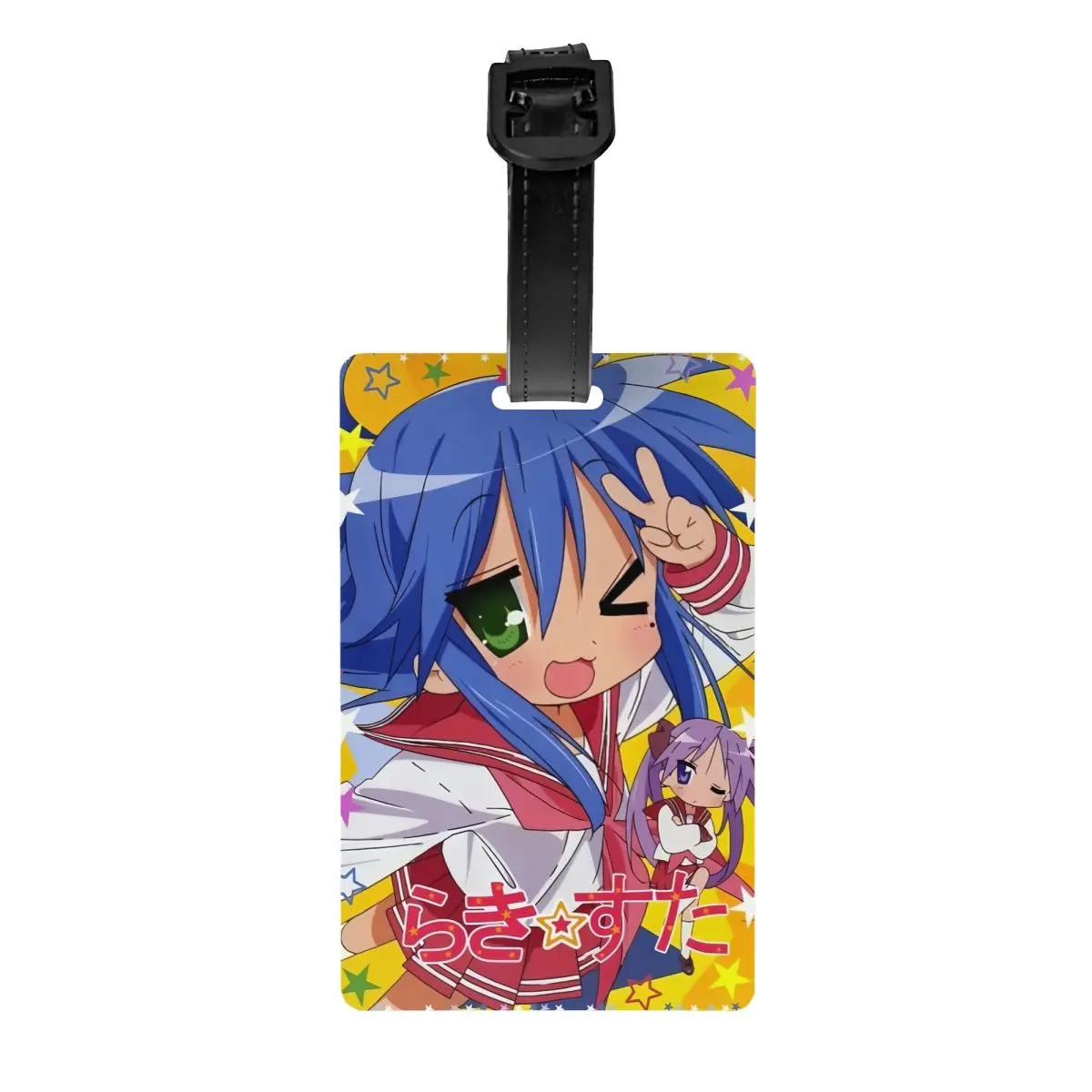 Custom Anime Game Lucky Star Luggage Tags for Suitcases Cute Kawaii Japanese Baggage Tags Privacy Cover Name ID Card