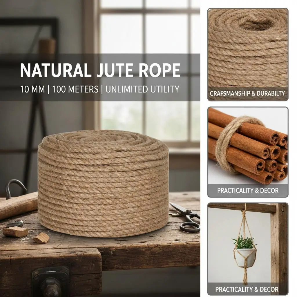 Corde 100 % jute 10 mm 100 m