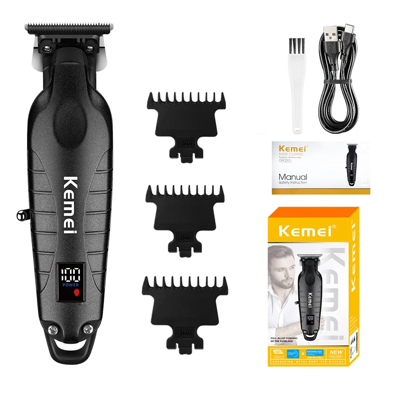 Kemei KM-2293 Originele elektrische tondeuse Oplaadbare tondeuse LCD-scherm Kapper Professionele snijmachine - afbeelding 1