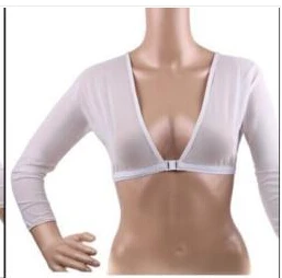 Women s Mesh See-through Cropped Tops Seamless Arm Shaper Compression Long Sleeve Solid Blouse