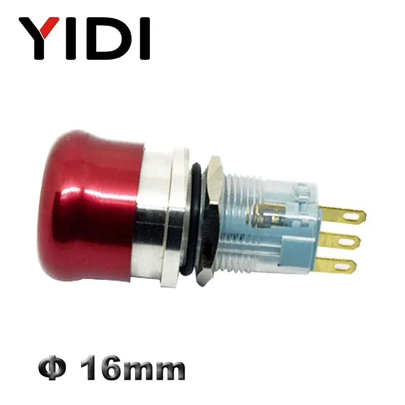 16 Mm 19 Mm 22 Mm Emergency Stop Switch Push Button Mushroom Stop Switch 1NO1NC 2NO2NC Menempel Switch On Off