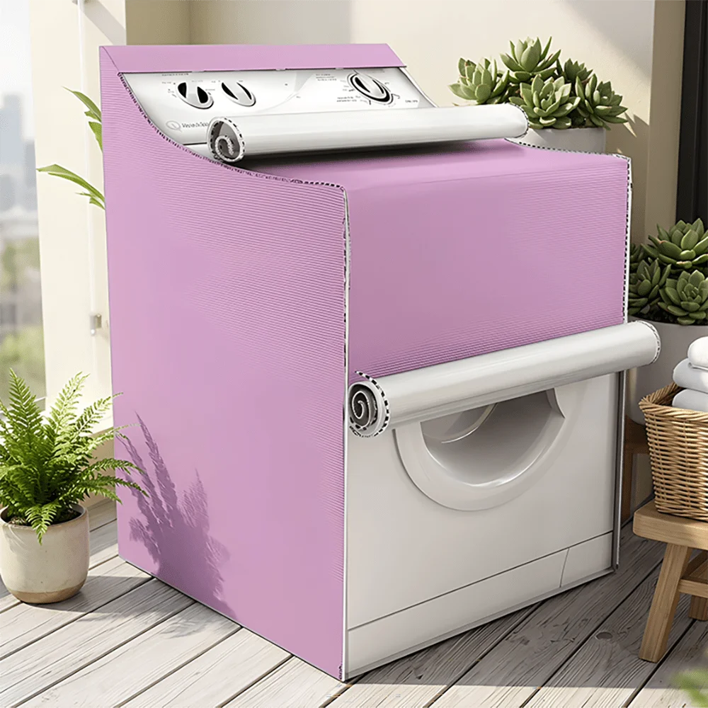 Washing Machine Cover Durable Silver Oxford Fabric Dustproof Cover for Top Load Washer & Tumble Dryer Anti-Sun Protective Case