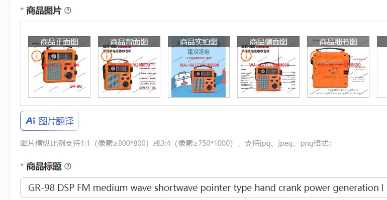 GR-98 DSP FM medium wave shortwave pointer type hand crank power generation home emergency radio