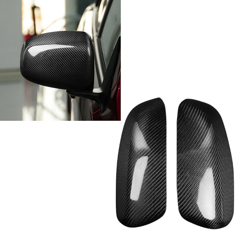 New-2PCS For Mitsubishi Lancer Evolution 10Th EVO X 2008-2016 Carbon Fiber Rearview Mirror Cover Caps Trim