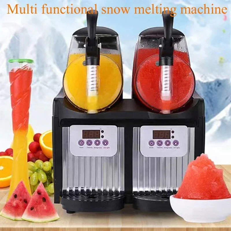 Double Tank Slushy Machine 600W Snow Melting Machine Commercial Juice Smoothie Slush Maker Machine