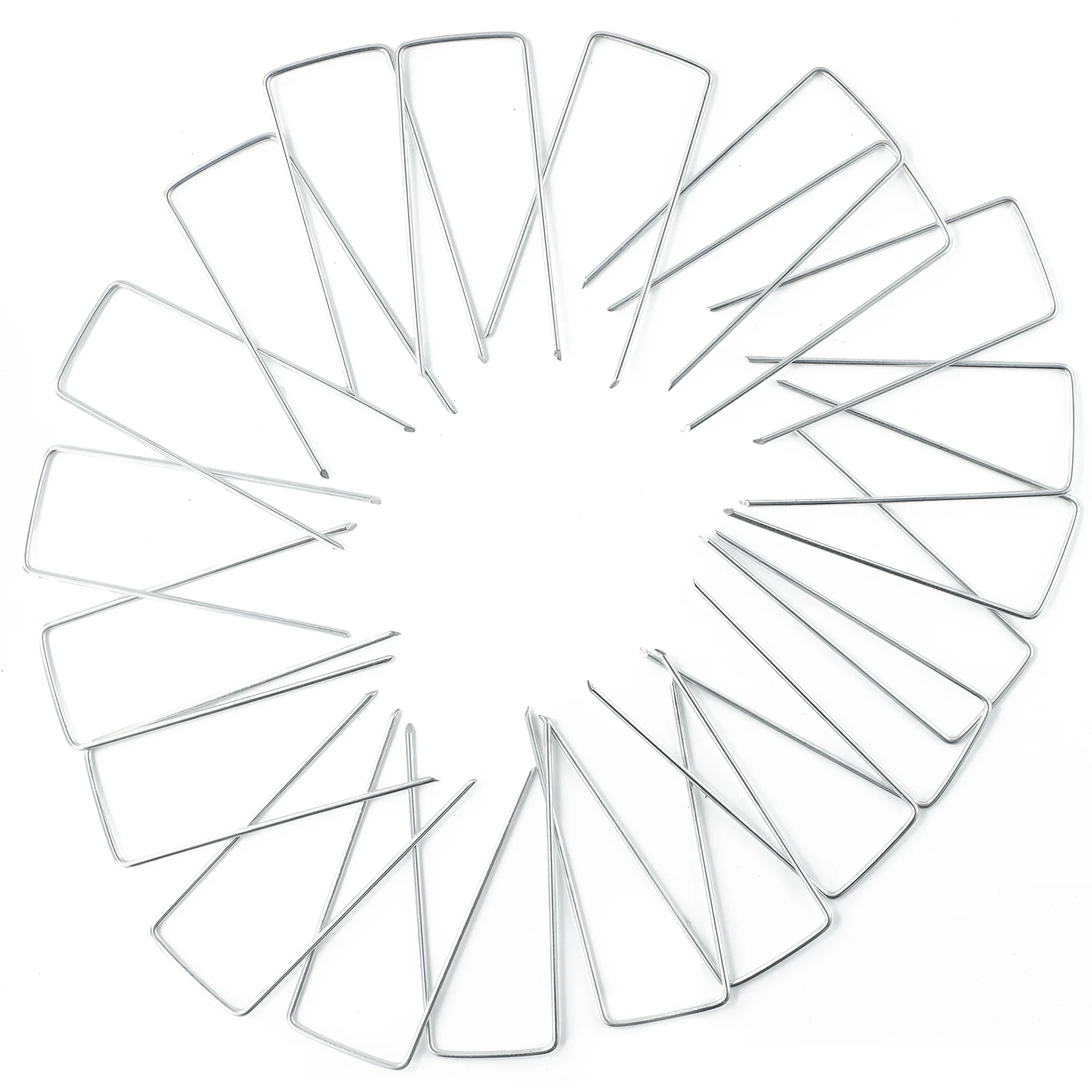 50pcs Galvanised Metal Ground U Tent Pegs Gazebo Camping Tarpaulin Hooks For Fixing Grass Cloth, Greening, Fixed Lawn Nails