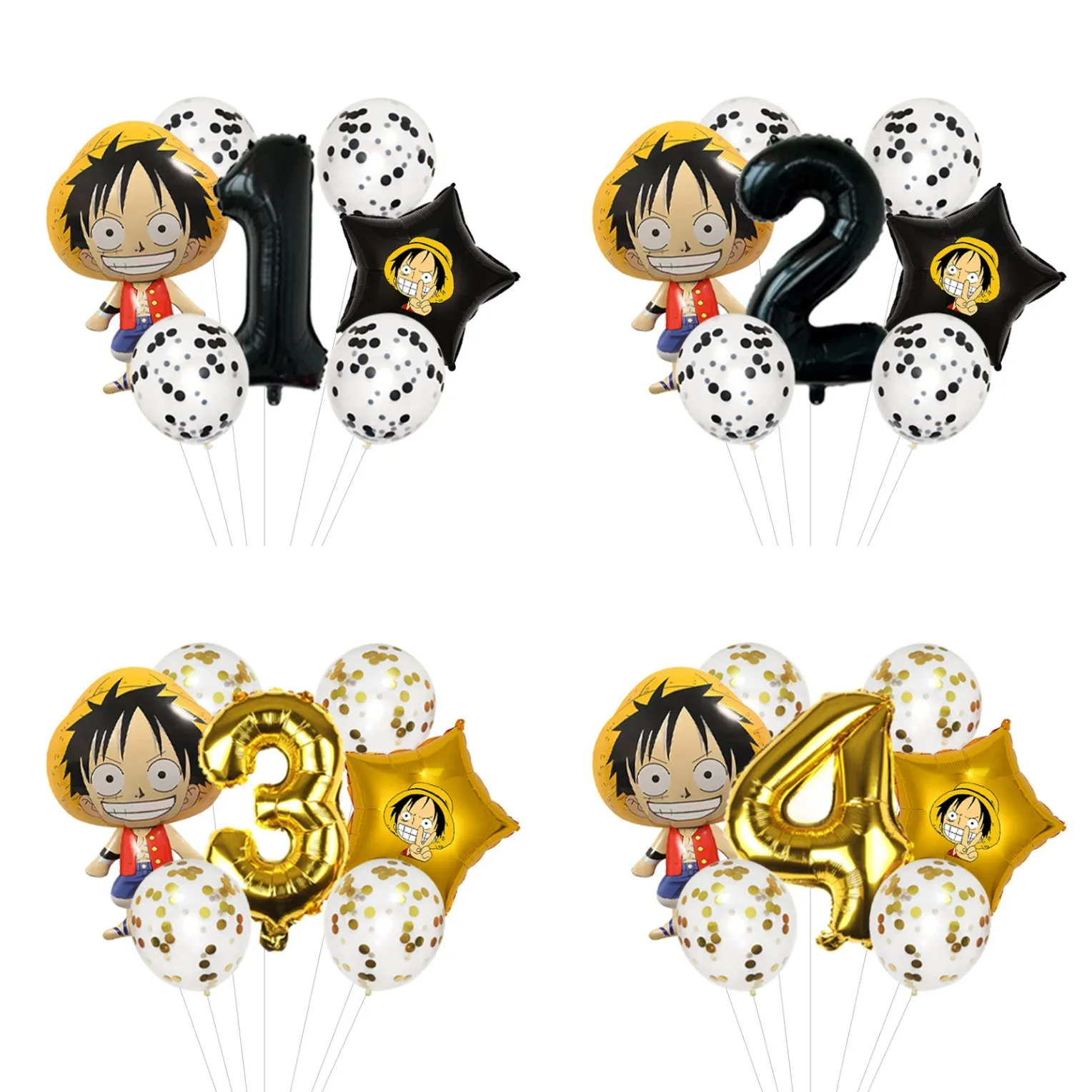 One Piece Three Sword Style Swordsman Themed Balloon Bouquet Foil Mylar with Green Latex for Boys Anime Pirate Birthday