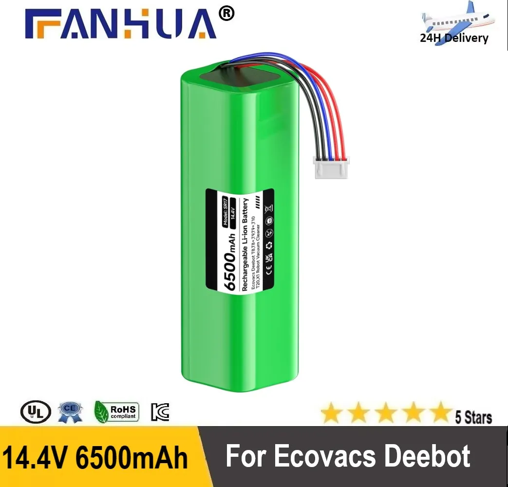 

Battery Replacement for Ecovacs Deebot T8 T9 T8+ T9+ T5 Aivi/Max/Power/Hero T10 Omini/Turbo/Plus T20 for X1 Omni/X1 Robot Vacuum