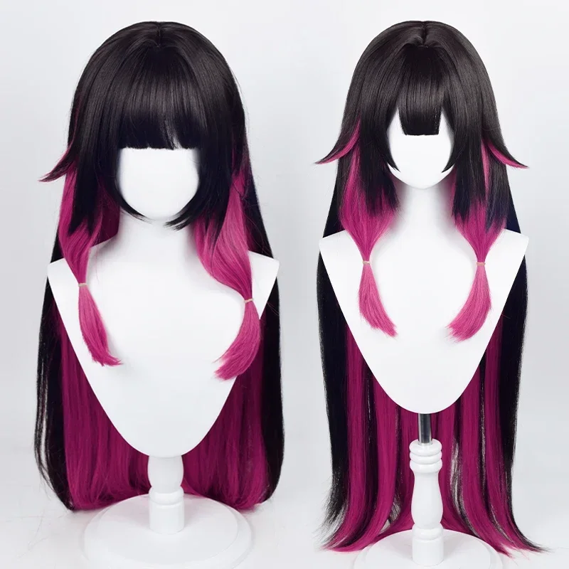 Game Genshin Impact Fatui Columbina Cosplay Wig 115cm Long Gradient Heat Resistant Synthetic Columbina Cosplay Mask Headwear