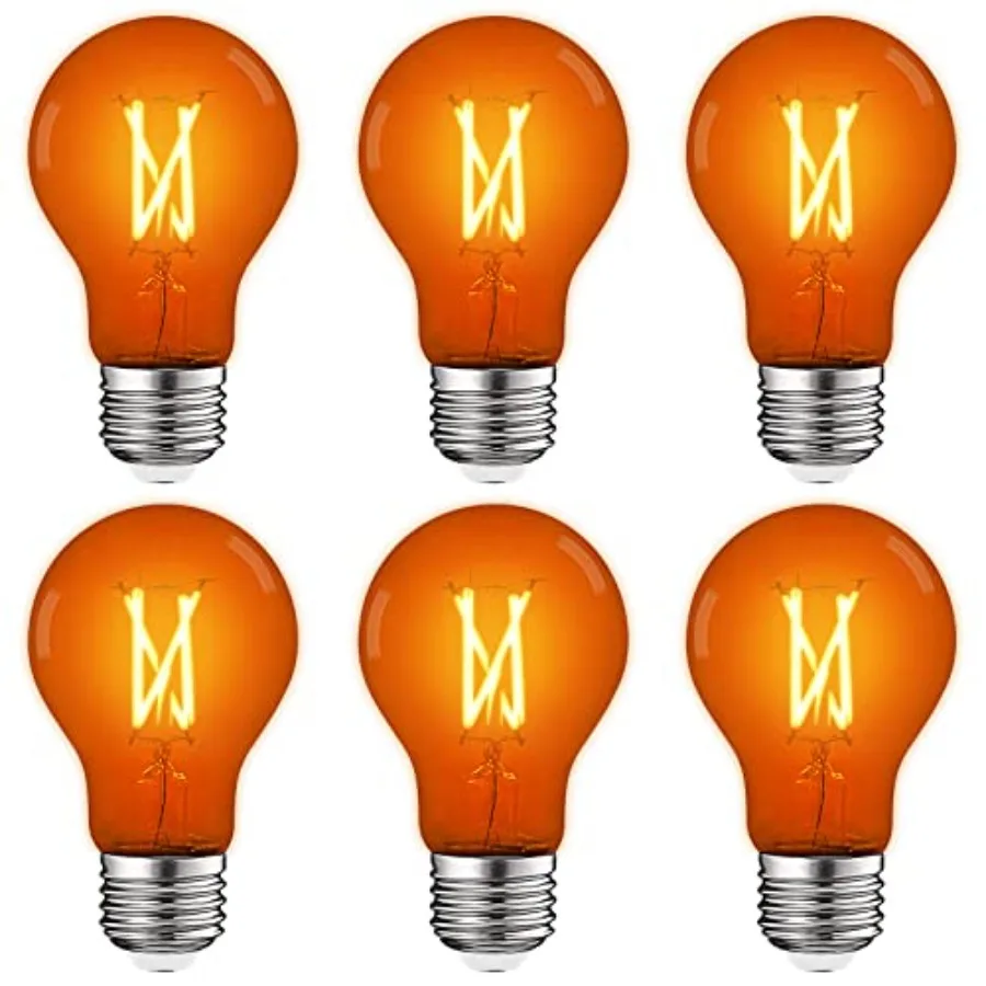 LUXRITE A19 Edison LED Light Bulb, 4.5W 60W Equivalent,Colo Glass Filament, UL Listed, E26 Standard Base, Indoor Outdoor, Porch