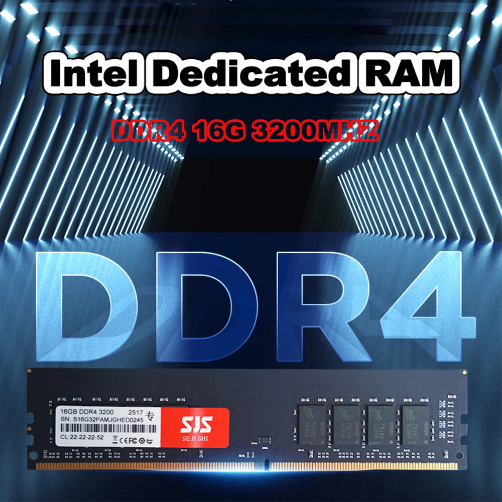 ذاكرة الوصول العشوائي SEJISHI DDR4 16GB 3200Mhz ذاكرة Intel المحددة DDR4 تدعم ذاكرة الكمبيوتر المكتبي XMP للوحة الأم