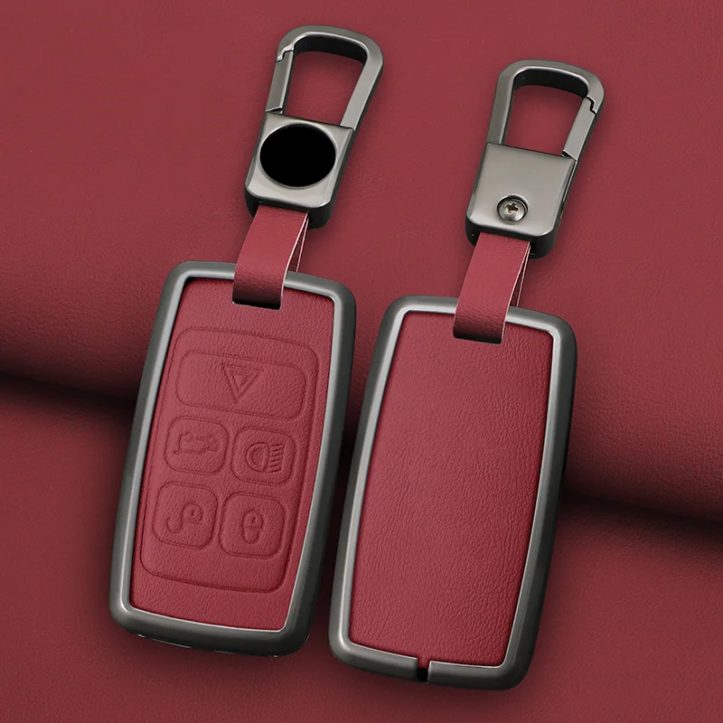 Car Zinc Alloy Leather Key Case Cover Holder For Land Rover Range Rover Discovery 5 Sport For JAGUAR XE XF XJ F PACE Accessories - view 4