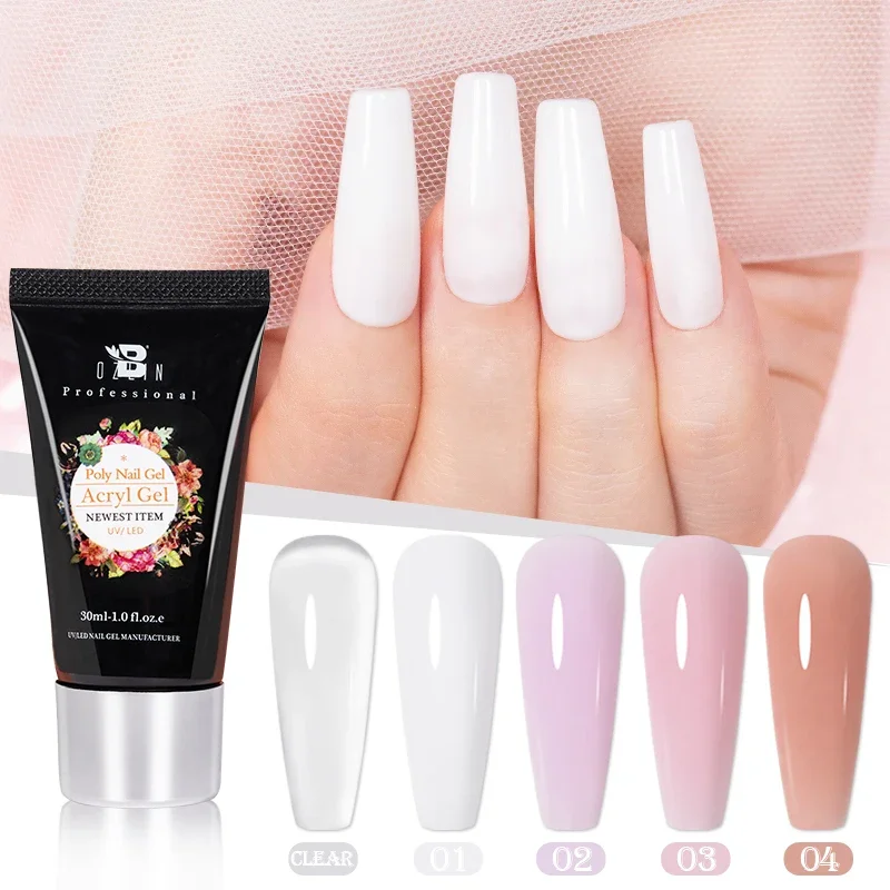 BOZLIN 30ML Acrylic Gel Hema Free Poly Nail Gel Finger Extension Semi Permanent Fast Builder Hybrid Varnish UV Poly Nail Polish