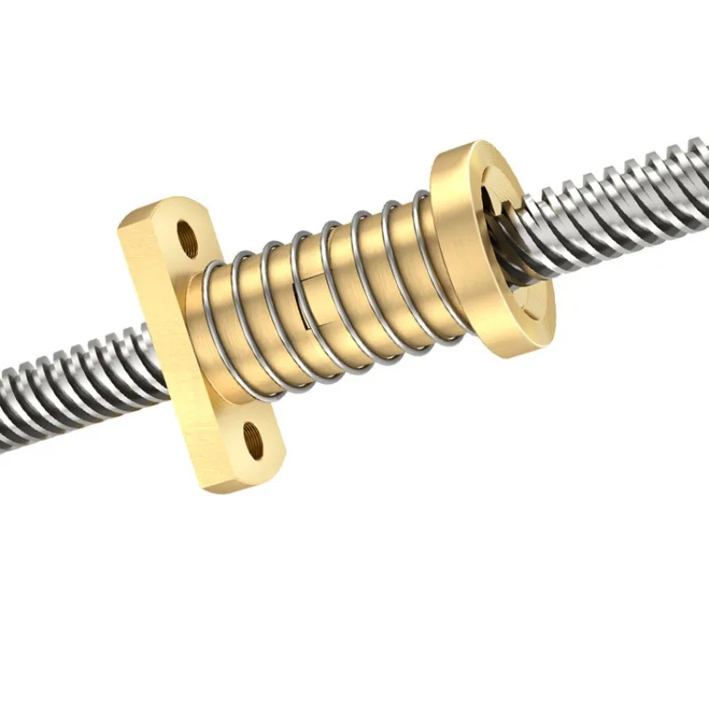 

Гайка T8 для ходового винта с защитой от люфта, устраняющая зазор, из нержавеющей стали, фрезерованная, латунная, высокоточная, для стабильного перемещения, для 3D-принтеров