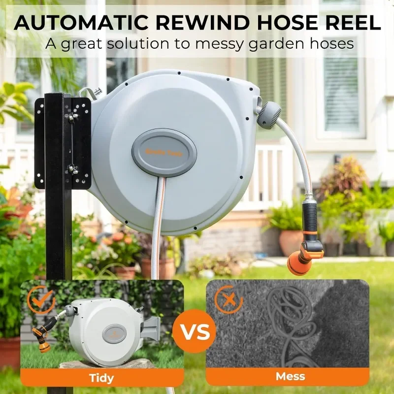 Tools Retractable Garden Hose Reel 5/8