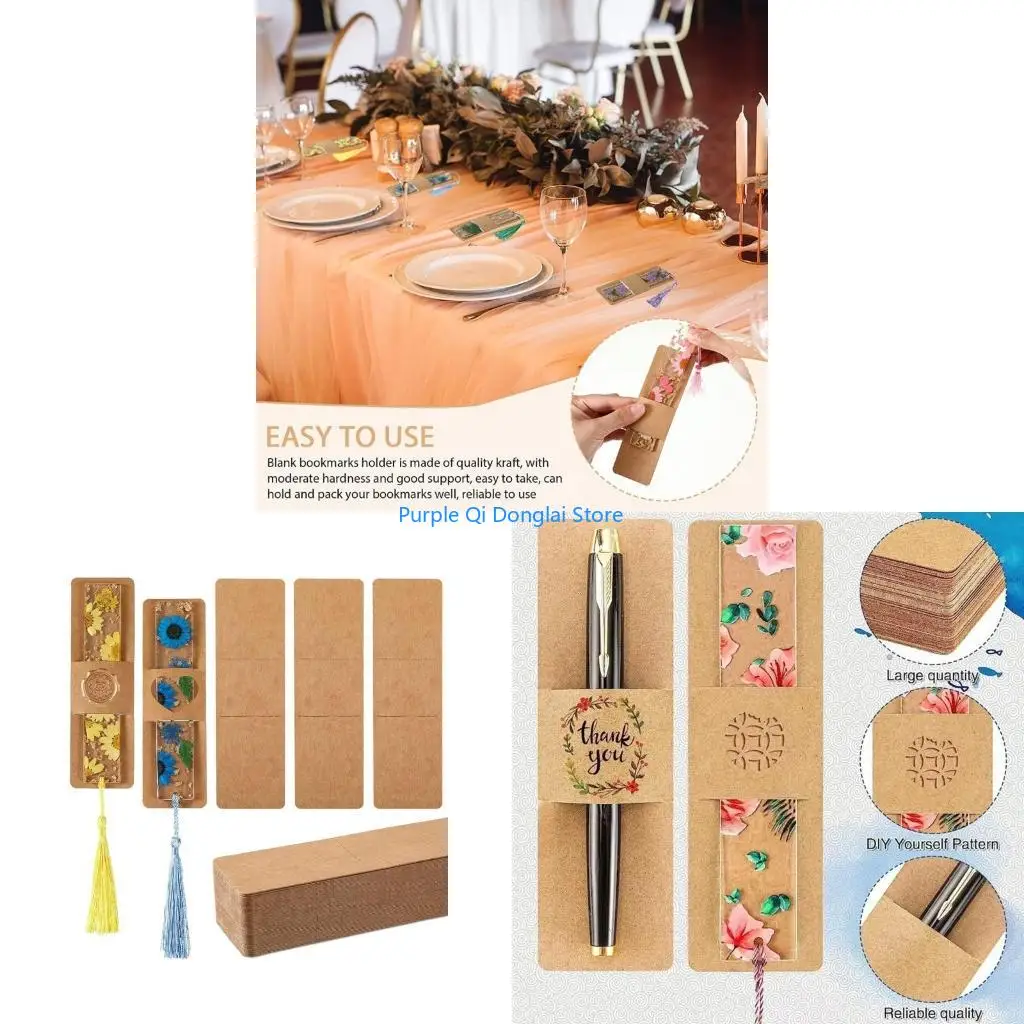 L21E 30pcs Resin Holder Sleeves for Bookmark Wrapping Packaging
