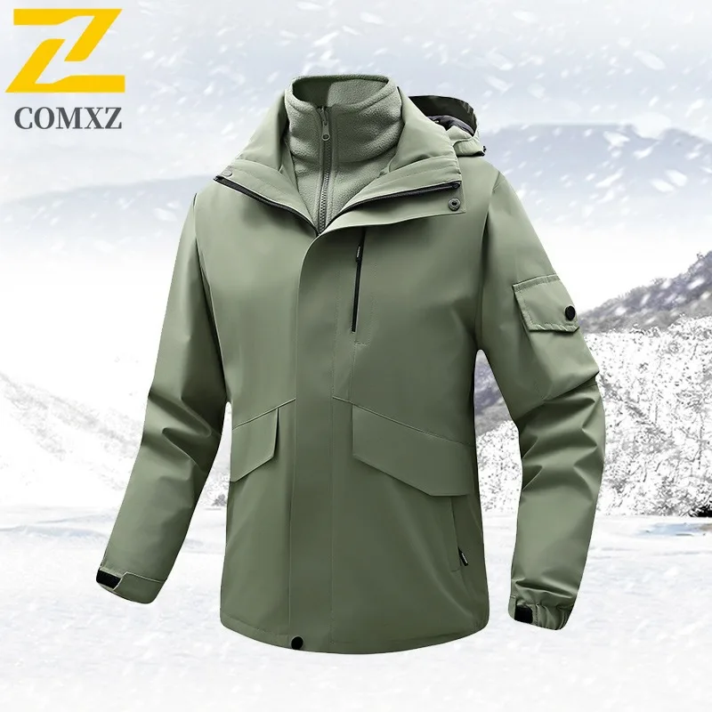 سترة رجالي مريحة للاستخدام الخارجي من COMXZ، سترة سميكة ودافئة على طراز الشارع، مقاومة للبرد، ملابس شتوية خارجية #4