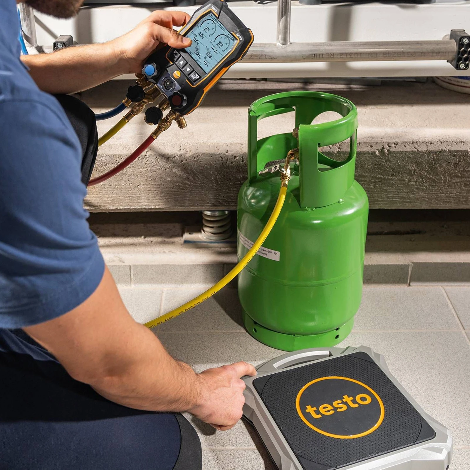Báscula de refrigerante digital Testo 560i con Bluetooth y válvula inteligente para colectores digitales Testo 557s/550s/550i / 557/550
