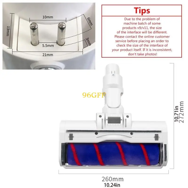 96GF Dual-purpose Cleaner Floor Brush Vacuum Cleaner Brush for Head Replacement Electric Mop for Head For Cleaning Floor