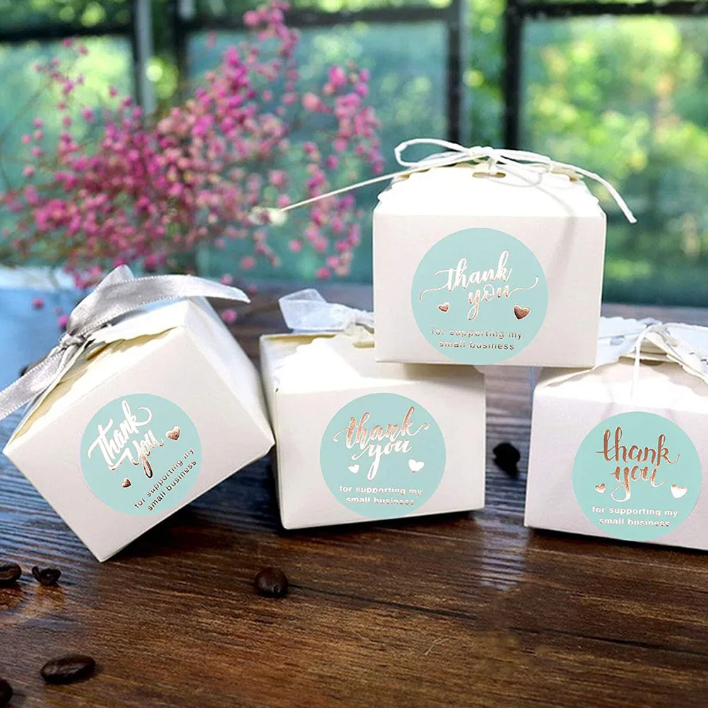 

500pcs Roll Thank You Round Stickers Kraft Paper Gift Diy Sealing Labels Decorative Packing Tape For Candy Baking Flower