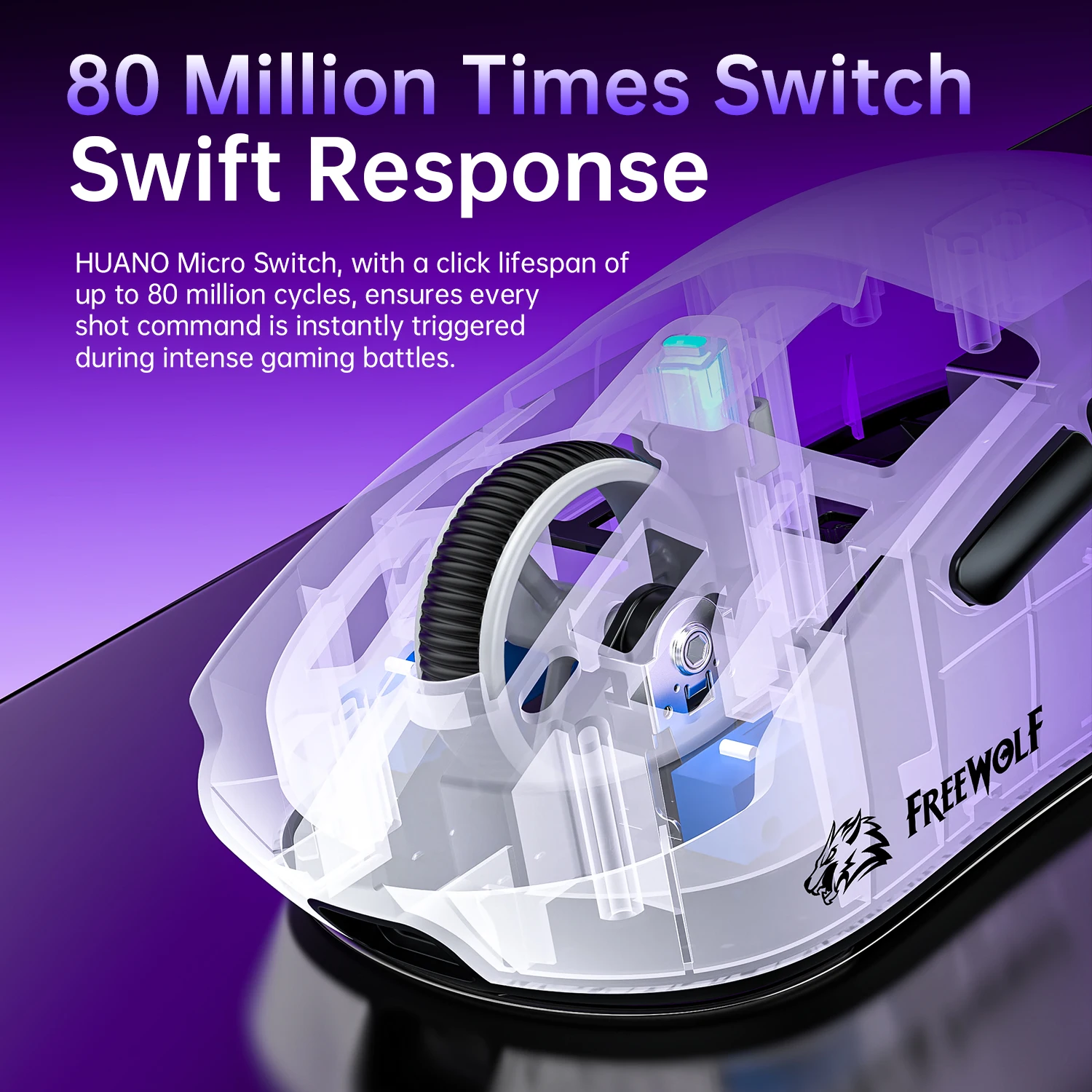 ماوس ألعاب FREEWOLF A5 اتصال لاسلكي بلوتوث PAW3311 مستشعر، 24000 ديسيبل متوحد الخواص، ماوس ألعاب من النوع الأيمن #4